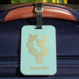 Etiqueta De Bagagem Dourado rabisco picante personalizado