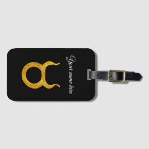 Etiqueta De Bagagem Dourado símbolo de astrologia Taurus personalizado