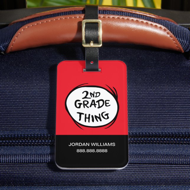 Etiqueta De Bagagem Dr. Seuss | Coisa 1 Coisa 2 - segundo (Frente Insitu 2)