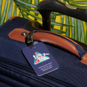 Etiqueta De Bagagem Dr. Seuss Gato no Gráfico do Espaço Exterior da