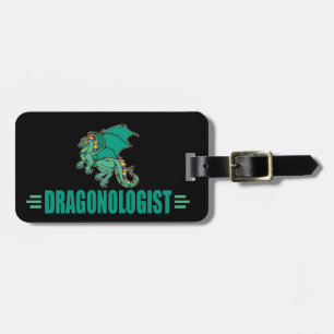 Etiqueta De Bagagem Dragão da Fantasia Verde