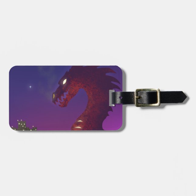 Etiqueta De Bagagem Dragão Medieval (Frente Horizontal)