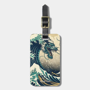 Etiqueta De Bagagem Dragão Mítico Japonês Fantasy