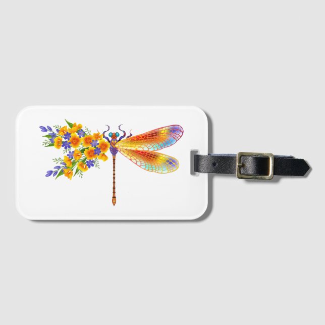 Etiqueta De Bagagem Dragonfly Amarelo (Frente Horizontal)