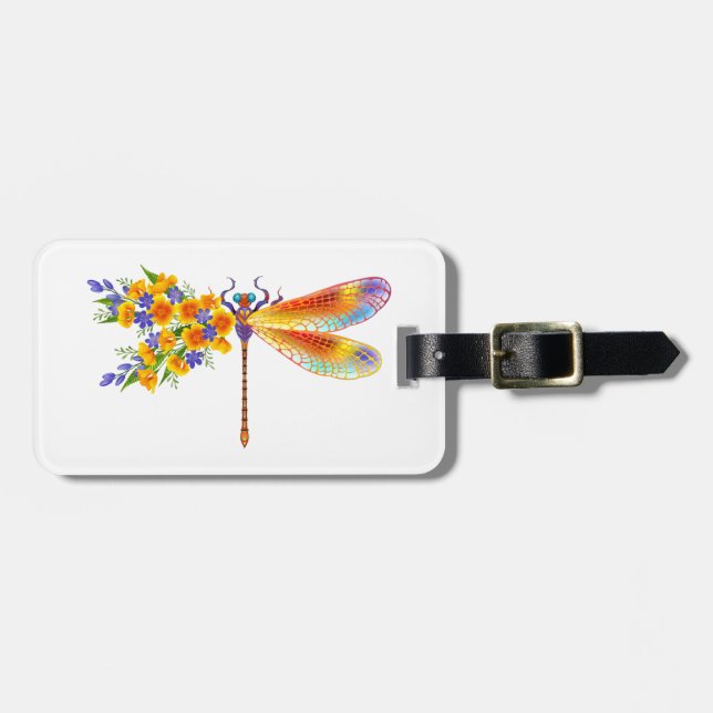 Etiqueta De Bagagem Dragonfly Amarelo (Frente Horizontal)