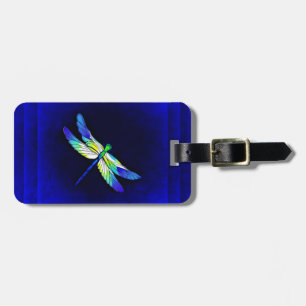 Etiqueta De Bagagem Dragonfly Electric Blue - Personalize com um nome
