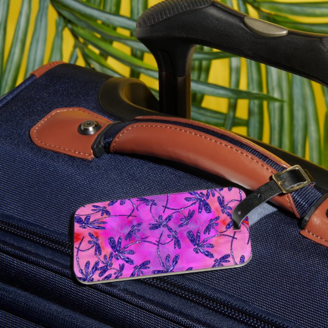 Etiqueta De Bagagem Dragonfly Flig Peachy Rosa (Frente Insitu 3)