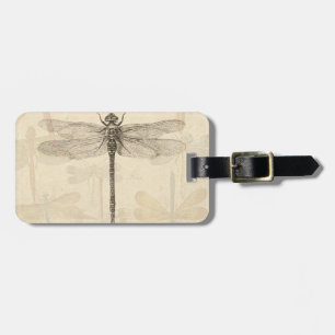 Etiqueta De Bagagem Dragonfly Vintage Natureza Clássica Antica