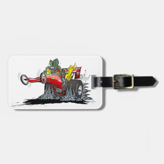Etiqueta De Bagagem Dragster de desenho animado
