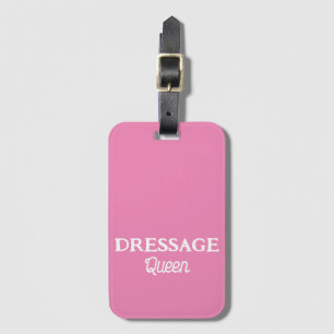 Etiqueta De Bagagem Dressage Queen Pink Retro Script Equestrian