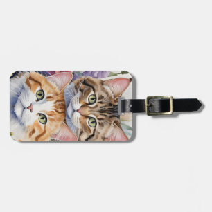 Etiqueta De Bagagem Duas caras bonitas de gatinho