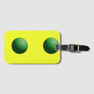 Etiqueta De Bagagem Duas Esferas Verdes sobre Amarelo