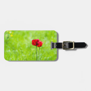 Etiqueta De Bagagem Duas flores de tulipa vermelha