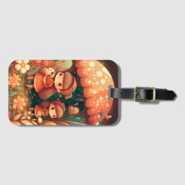 Etiqueta De Bagagem Duas raparigas bonitinhas elefantes