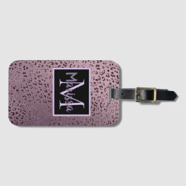 Etiqueta De Bagagem Dusky Violet Leopard Monograma