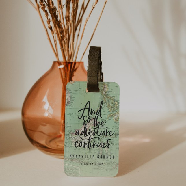 Etiqueta De Bagagem E assim a aventura continua (Criador carregado)