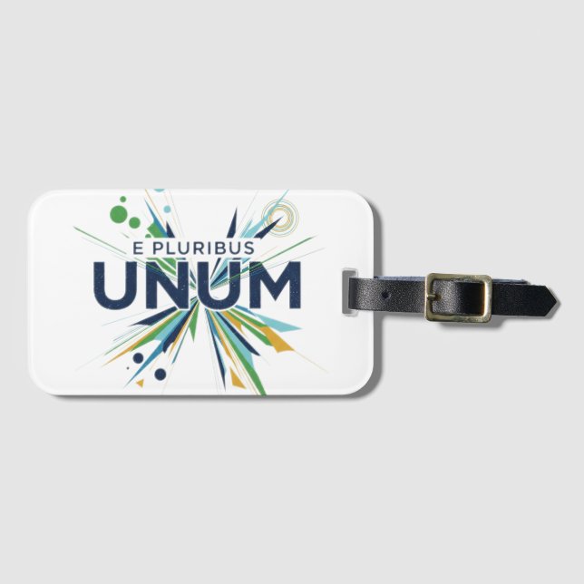 Etiqueta De Bagagem E Plugribus Unum (Frente Horizontal)