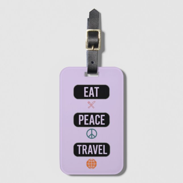 Etiqueta De Bagagem Eat Peace Viagem (Frente Vertical)