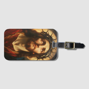 Etiqueta De Bagagem Ecce Homo   Jesus Cristo com Coroa de Espinhos