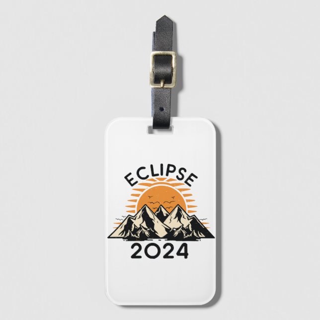 Etiqueta De Bagagem Eclipse Solar Total 2024 (Frente Vertical)