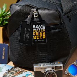 Etiqueta De Bagagem Economize Água Beba Cerveja Dito Para Festa de Sol