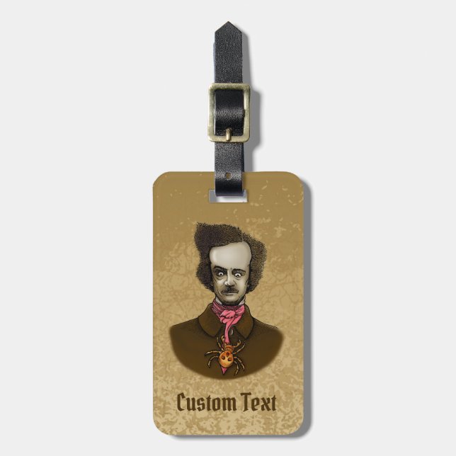 Etiqueta De Bagagem Edgar com Besouro Dourado (Frente Vertical)