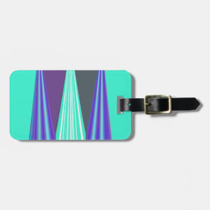 Etiqueta De Bagagem Edgy Blue Purple Cyan Chevron Art Impressão