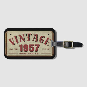 Etiqueta De Bagagem Edição Limitada de 1957 Peças Originais Vintage