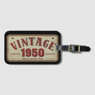 Etiqueta De Bagagem Edição Limitada Vintage 1950 Todas as Peças Origin