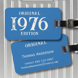 Etiqueta De Bagagem Edição original de 1976 sobre azul-oceano