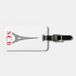 Etiqueta De Bagagem Eiffel Tower Paris France Monograma