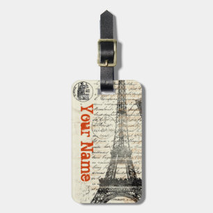 Etiqueta De Bagagem Eiffel Tower Vintage Tag Francesa