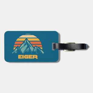 Etiqueta De Bagagem Eiger Suíça Retro Turquesa