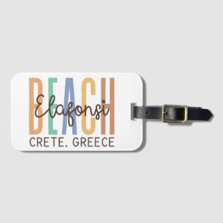 Etiqueta De Bagagem Elafonsi Beach Crete Grécia (Areia)