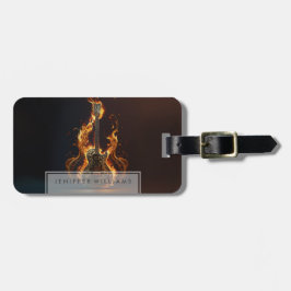 Etiqueta De Bagagem Electric guitar on fire          