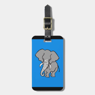 Etiqueta De Bagagem ELEFANTE - Animais ameaçados - conservação - Azul