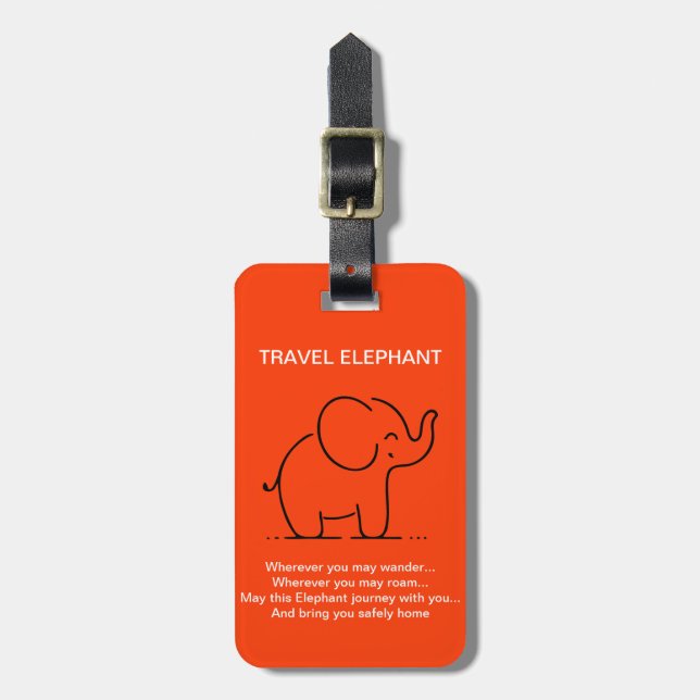 ETIQUETA DE BAGAGEM ELEFANTE DE VIAGEM (Frente Vertical)