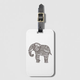 Etiqueta De Bagagem Elefante decorativo do estilo
