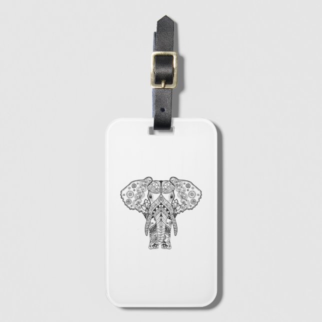 Etiqueta De Bagagem Elefante do estilo (Frente Vertical)