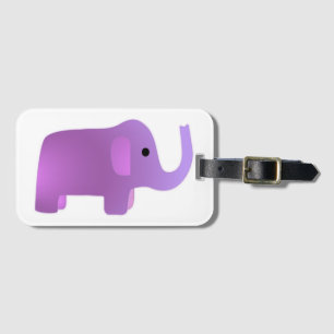Etiqueta De Bagagem Elefante rosa-claro