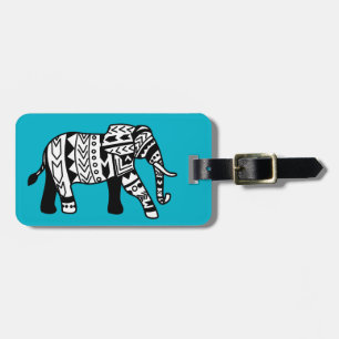 Etiqueta De Bagagem Elefante Walking Tribal