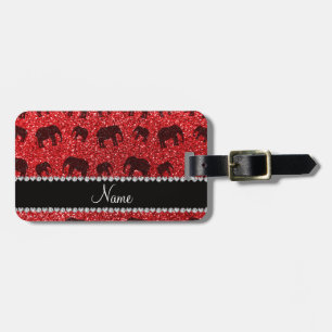 Etiqueta De Bagagem Elefantes vermelhos conhecidos personalizados do