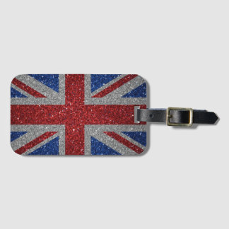 Etiqueta De Bagagem Elegant glitter Patriotic U.K. flag