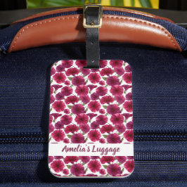 Etiqueta De Bagagem Elegant Morning Glory Pattern