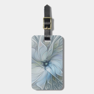 Etiqueta De Bagagem Elegante Beleza Arte Fractal Abstrata Moderna Flor