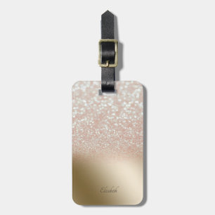 Etiqueta De Bagagem Elegante Brilho Bokeh Ombre - Personalizado