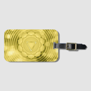 Etiqueta De Bagagem Elegante Chakra Dourado Zen Yoga Meditação Espirit