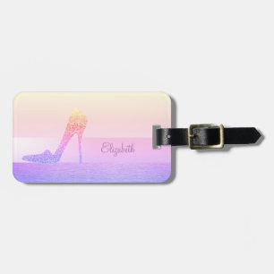 Etiqueta De Bagagem Elegante Chique Glamouroso, Salto Alto Brilhante