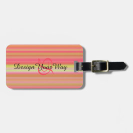 Etiqueta De Bagagem elegante e moderno monograma moderno