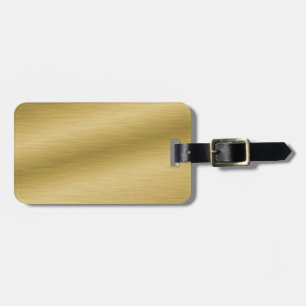Etiqueta De Bagagem Elegante escovado Dourado